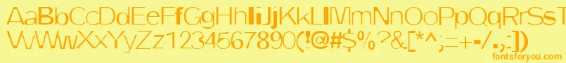 DirtyOne-fontti – oranssit fontit keltaisella taustalla