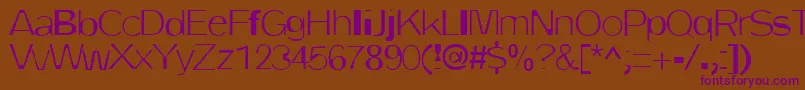 DirtyOne-Schriftart – Violette Schriften auf braunem Hintergrund