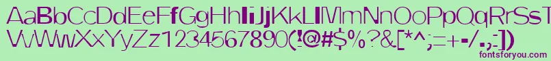 フォントDirtyOne – 緑の背景に紫のフォント