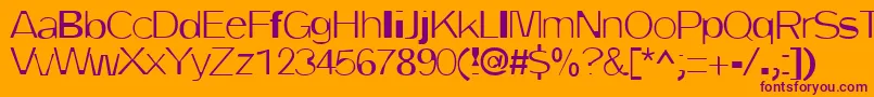 DirtyOne-fontti – violetit fontit oranssilla taustalla
