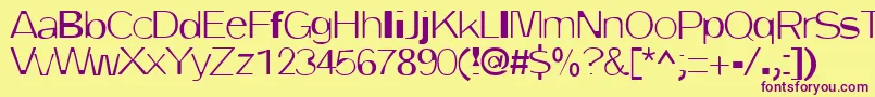 DirtyOne-fontti – violetit fontit keltaisella taustalla