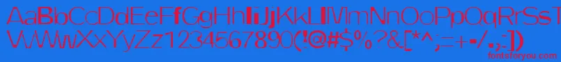 フォントDirtyOne – 赤い文字の青い背景