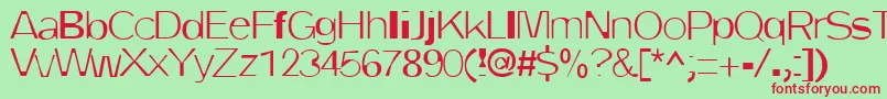 フォントDirtyOne – 赤い文字の緑の背景