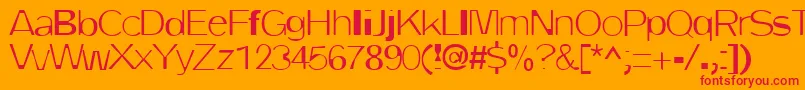 フォントDirtyOne – オレンジの背景に赤い文字