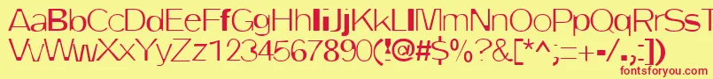 DirtyOne-fontti – punaiset fontit keltaisella taustalla