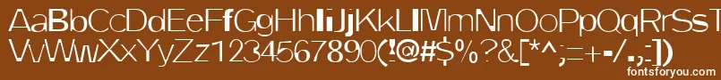 DirtyOne-fontti – valkoiset fontit ruskealla taustalla