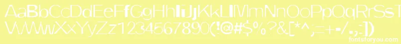DirtyOne-fontti – valkoiset fontit keltaisella taustalla