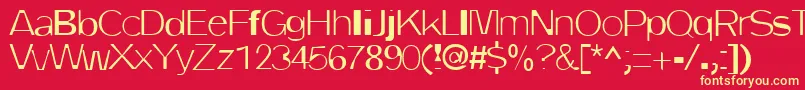 フォントDirtyOne – 黄色の文字、赤い背景