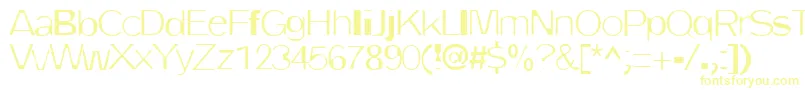 フォントDirtyOne – 白い背景に黄色の文字