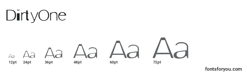 DirtyOne Font Sizes