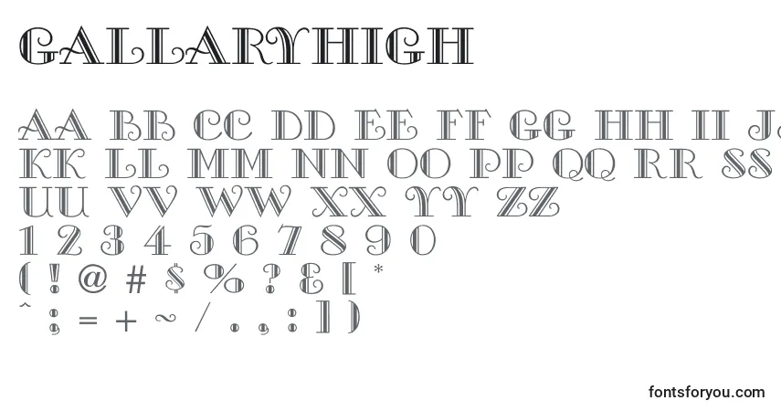 GallaryHigh Font – alphabet, numbers, special characters