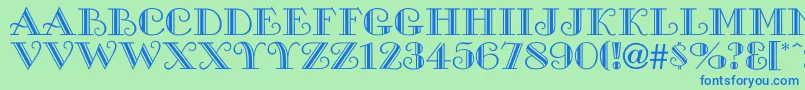 フォントGallaryHigh – 青い文字は緑の背景です。