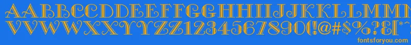 GallaryHigh Font – Orange Fonts on Blue Background