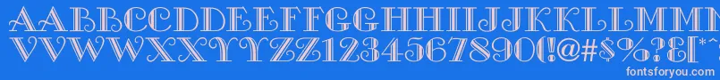 GallaryHigh Font – Pink Fonts on Blue Background