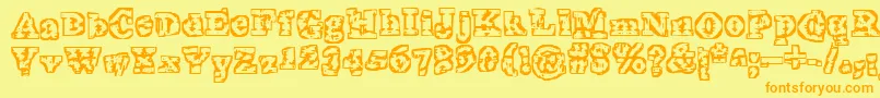 Theinterz Font – Orange Fonts on Yellow Background