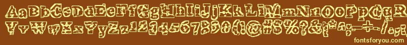 Theinterz Font – Yellow Fonts on Brown Background