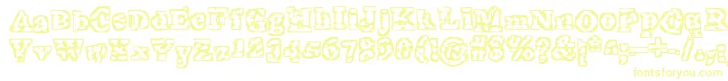 Theinterz Font – Yellow Fonts on White Background