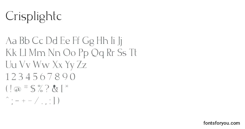 A fonte Crisplightc – alfabeto, números, caracteres especiais