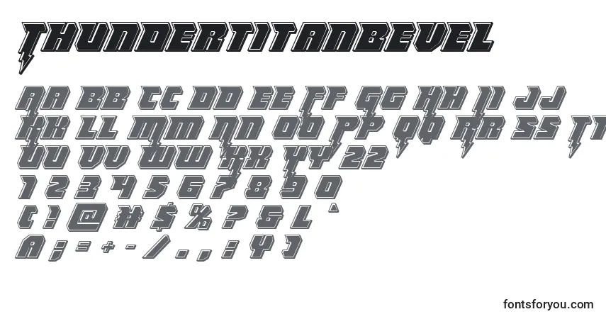 Шрифт Thundertitanbevel – алфавит, цифры, специальные символы