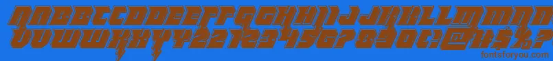 Thundertitanbevel Font – Brown Fonts on Blue Background