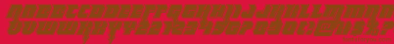 Fonte Thundertitanbevel – fontes marrons em um fundo vermelho