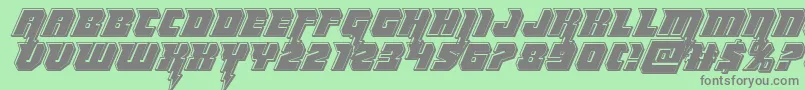 Thundertitanbevel Font – Gray Fonts on Green Background