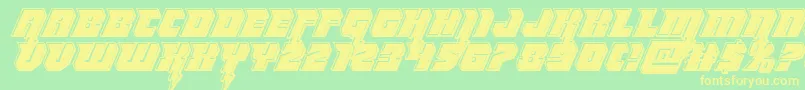 Шрифт Thundertitanbevel – жёлтые шрифты на зелёном фоне