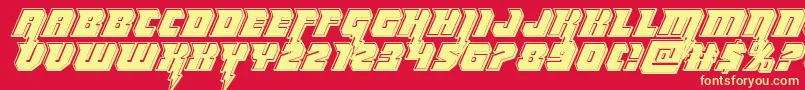 Thundertitanbevel Font – Yellow Fonts on Red Background