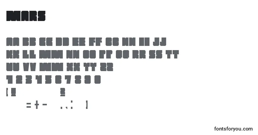 Mars-fontti – aakkoset, numerot, erikoismerkit