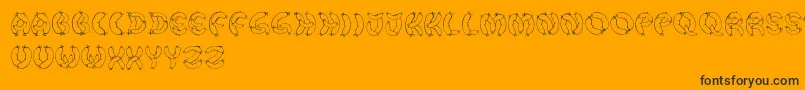 DerWurstFont-Schriftart – Schwarze Schriften auf orangefarbenem Hintergrund