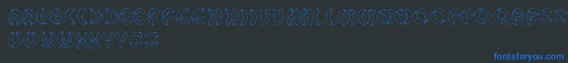 DerWurstFont-Schriftart – Blaue Schriften auf schwarzem Hintergrund