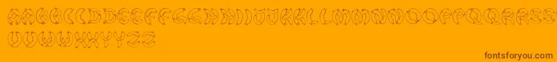 フォントDerWurstFont – オレンジの背景に茶色のフォント