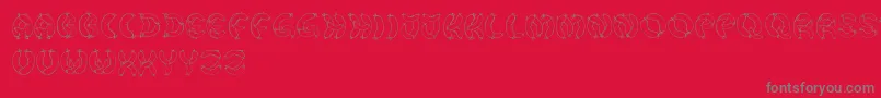 Fonte DerWurstFont – fontes cinzas em um fundo vermelho