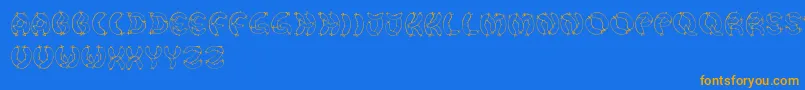 Подробнее о шрифте DerWurstFont Шрифт DerWurstFont – оранжевые шрифты на синем фоне