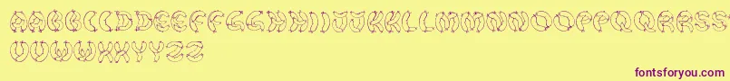 DerWurstFont Font – Purple Fonts on Yellow Background