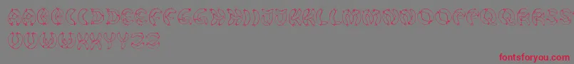 フォントDerWurstFont – 赤い文字の灰色の背景