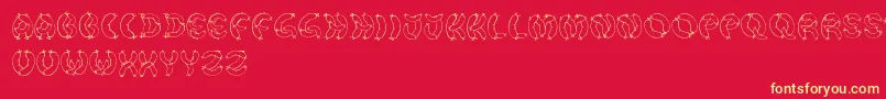 DerWurstFont-Schriftart – Gelbe Schriften auf rotem Hintergrund
