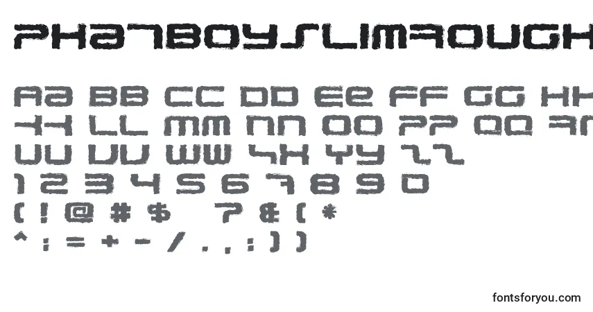 Czcionka PhatboySlimRough – alfabet, cyfry, specjalne znaki