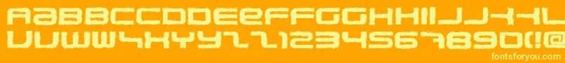 PhatboySlimRough-Schriftart – Gelbe Schriften auf orangefarbenem Hintergrund