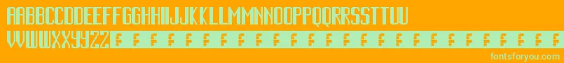 CinematicLanguage Font – Green Fonts on Orange Background