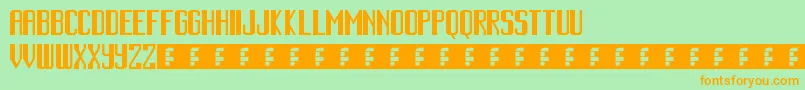 CinematicLanguage Font – Orange Fonts on Green Background