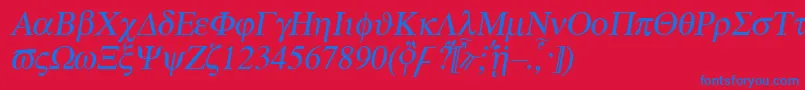 Шрифт Atei – синие шрифты на красном фоне