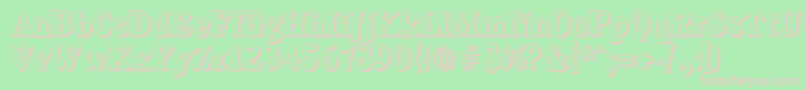 CalgaryshadowBold-Schriftart – Rosa Schriften auf grünem Hintergrund