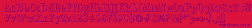 CalgaryshadowBold Font – Purple Fonts on Red Background