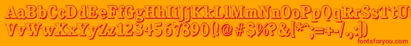 CalgaryshadowBold Font – Red Fonts on Orange Background