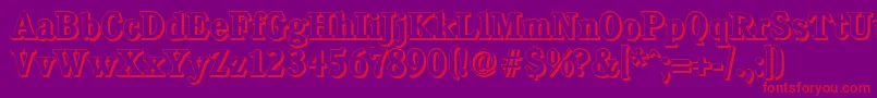 フォントCalgaryshadowBold – 紫の背景に赤い文字