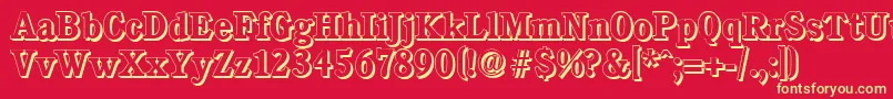 CalgaryshadowBold Font – Yellow Fonts on Red Background