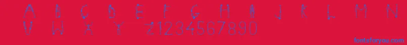 Skeletonalphabet Font – Blue Fonts on Red Background