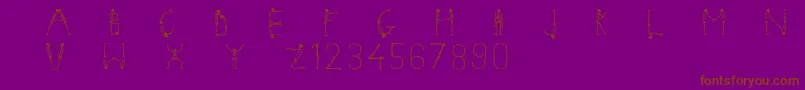 Skeletonalphabet Font – Brown Fonts on Purple Background