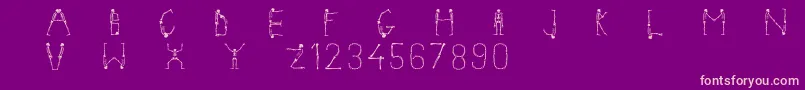 Skeletonalphabet Font – Pink Fonts on Purple Background